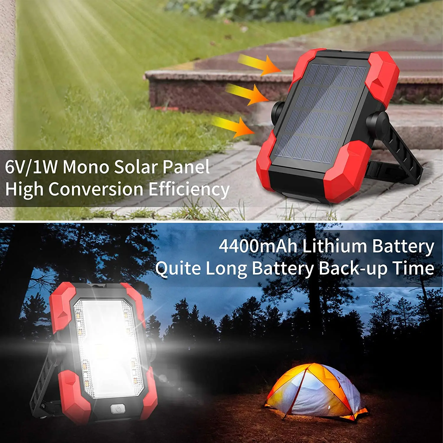 저렴한 작업 조명 태양 비상 조명 LED 휴대용 캠핑 조명 4 밝기 모드 내장 충전식 리튬 배터리 USB