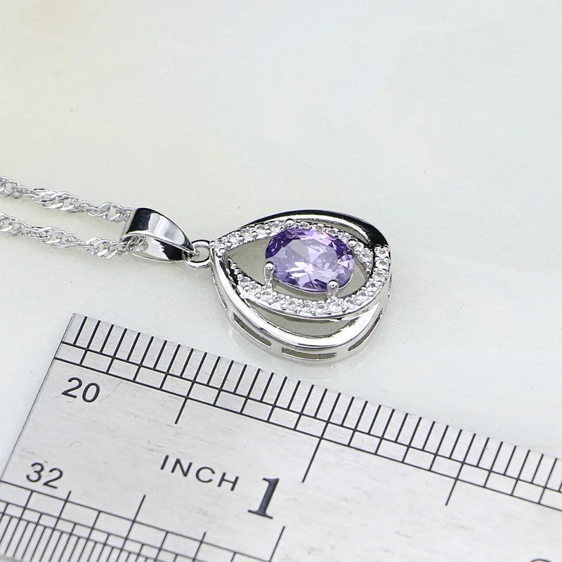 Комплект из колье и серёг серебра 925 пробы с фианитом|jewelry sets for women|silver jewelry setsterling