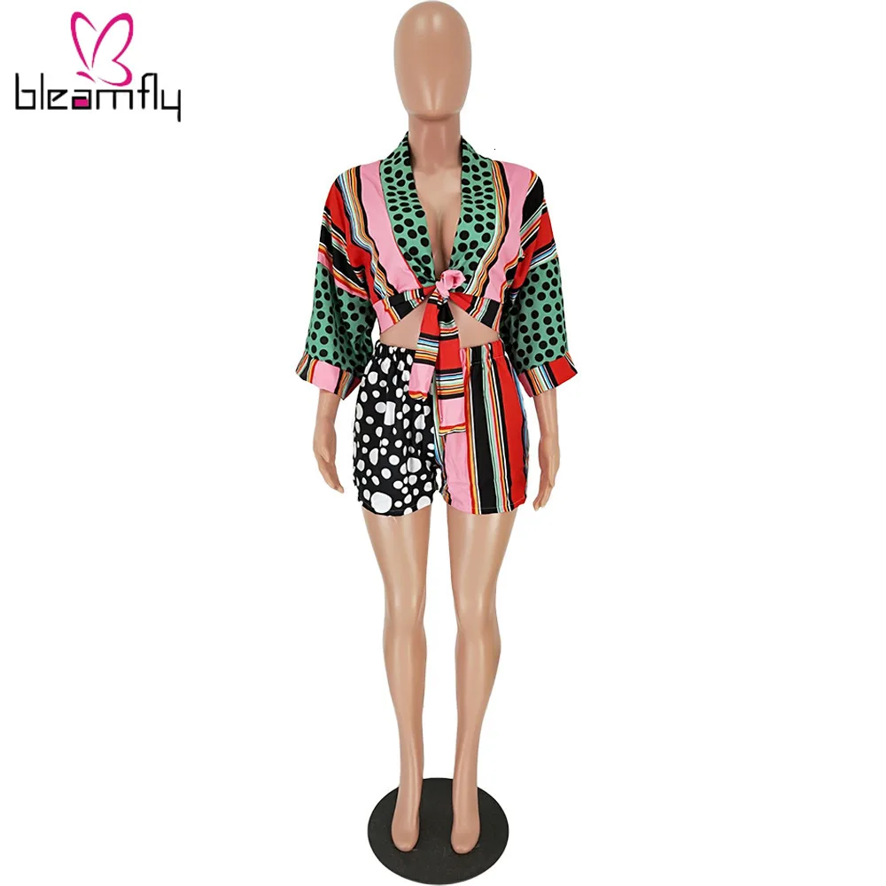 Новинка женские летние блузки в горошек и полоску с v образным вырезом рубашки