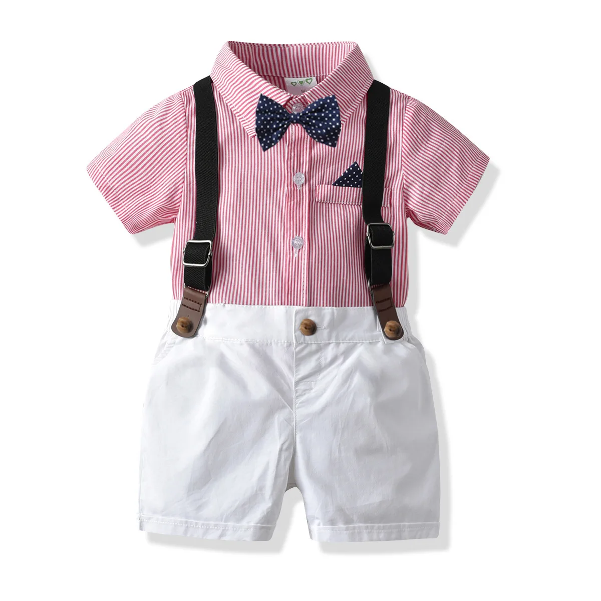 

Summer Wholesale Cheap Price Short Sleeve Striped Children Suit Baby Boy Clothing Formal Kids Wedding Wear Boys Outfit