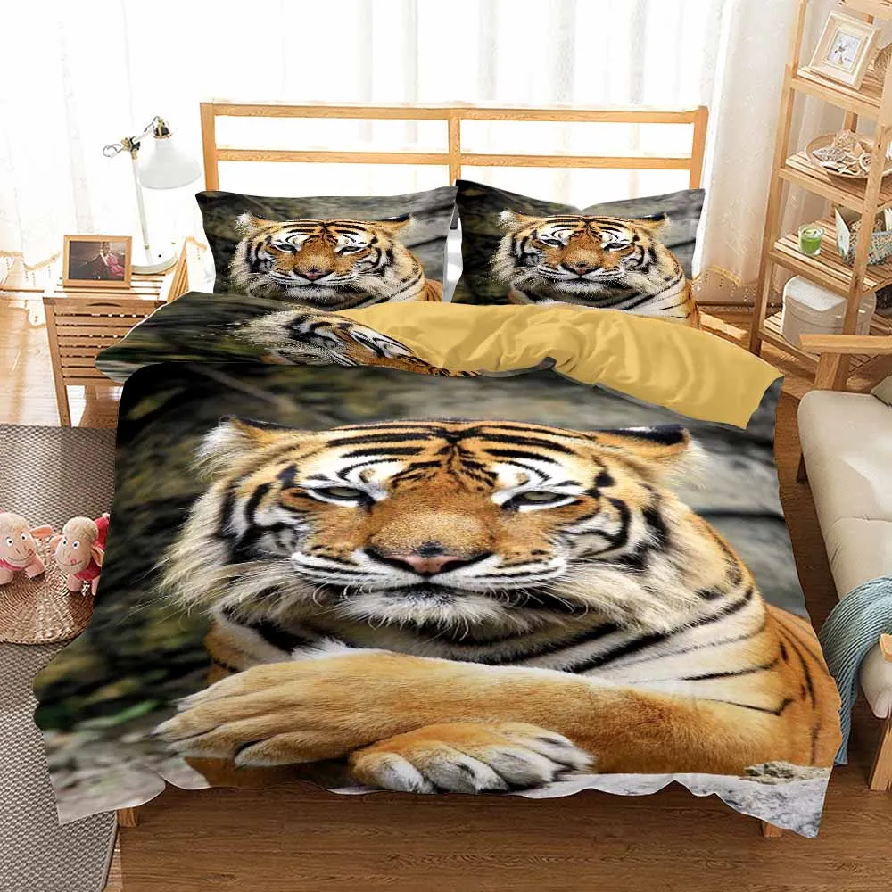 

Ferocious Tiger 3D Print Animal Comforter Bedding Set Colorful Duvet Cover Set Pillowcase 2/3Pcs Home Textile Luxury Bedclothes