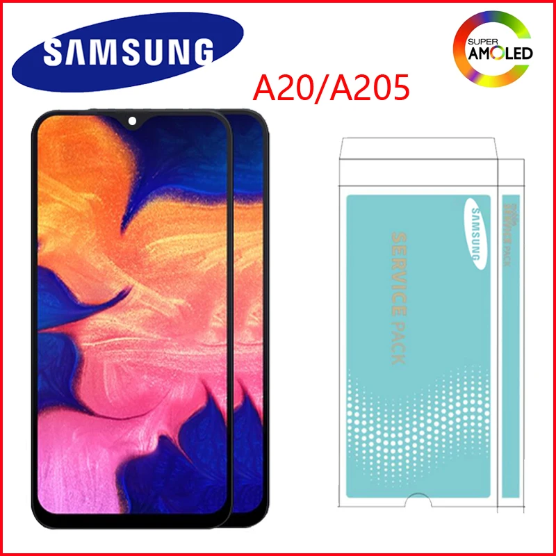 Оригинальный ЖК дисплей 6 4 дюйма для Samsung Galaxy A20 LCD A205 SM A205F сменный экран