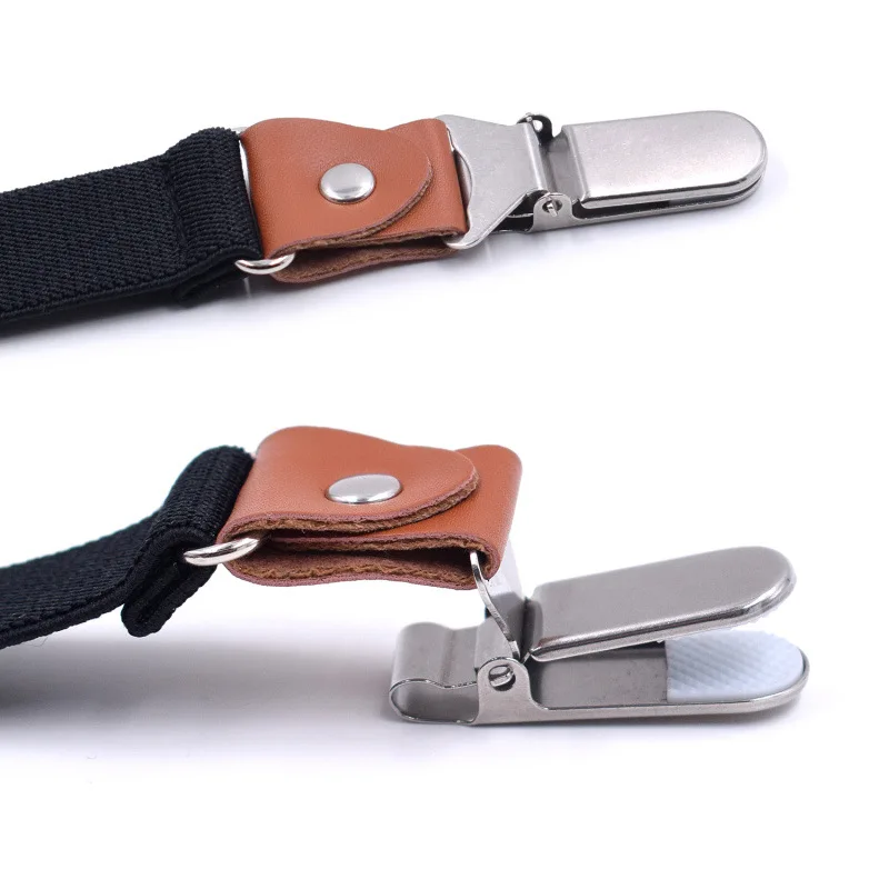 

2.5cm Width Metal Y Back Suspensorio Bow Tie Set 3 Clips High Elastic Business Solid Men Pant Suspenders Brace Husband Father