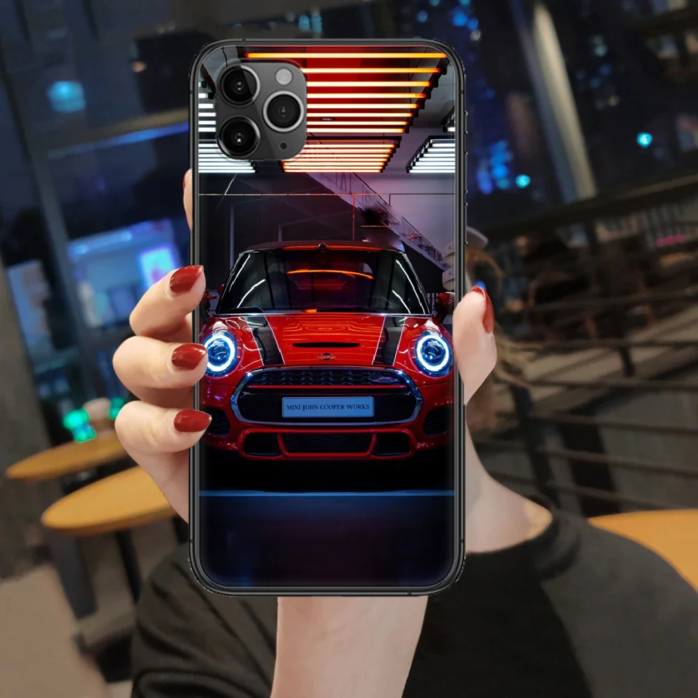 

MINIS Car Phone Case Cover Hull For iphone 5 5s se 2 6 6s 7 8 12 mini plus X XS XR 11 PRO MAX black art funda painting