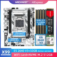 machinist x99 motherboard lga 2011 3 set kit with intel xeon e5 2640 v3 processor 32g48 ddr4 2133mhz ram nvme m 2 ssd x99 k9
