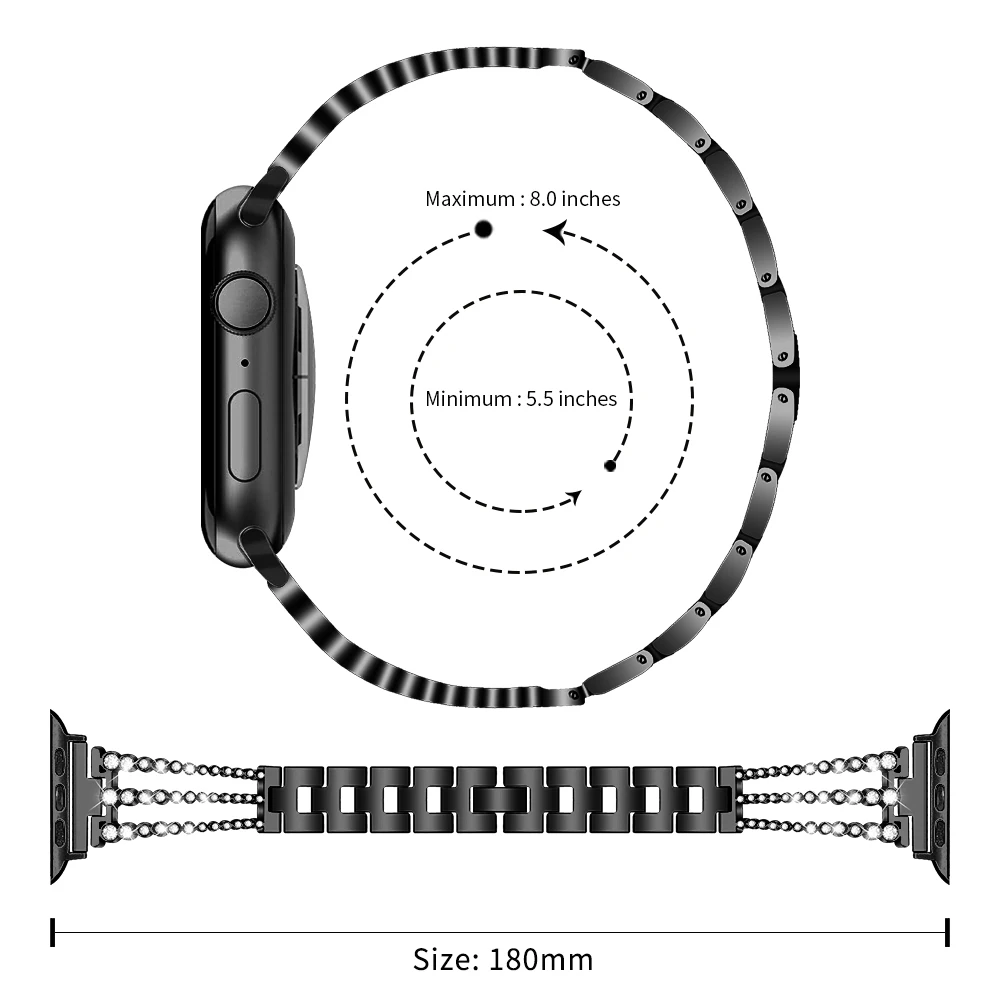 Ремешок для Apple Watch 38 мм 40 iWatch серии 5 4 3 2 1 металлический браслет С девушками