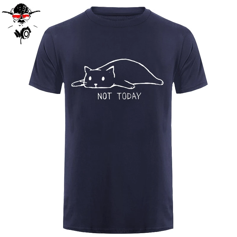 Футболка с рисунком Kawaii Lazy Cat Not Today для мужчин и женщин забавные подарки на день