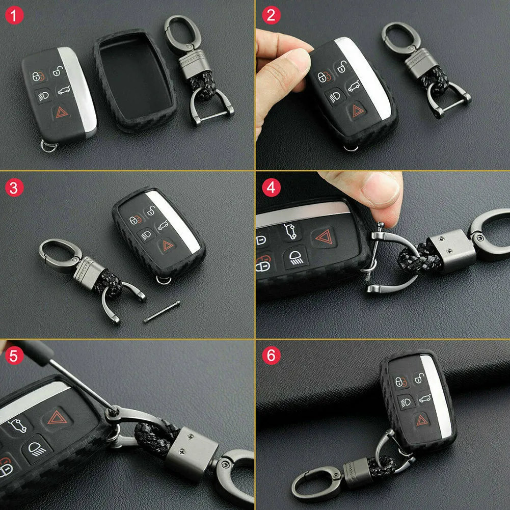 

1 Set Car Key Case 67mm(L) X 43mm(W) Accessories Carbon Fiber Matte Black