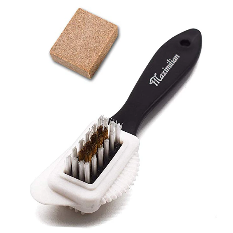 Щетка для обуви замша и нубук 4 полосная щетка + ластик Премиум набор чистки