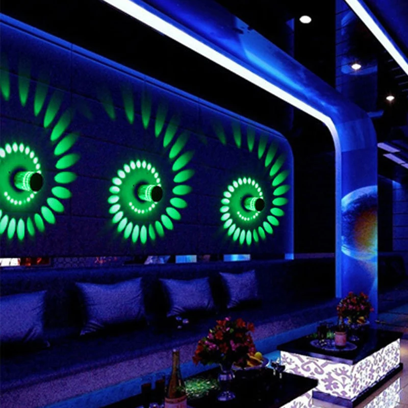 Эффект настенный светильник KTV s спиральный с отверстиями светодиодный цветная