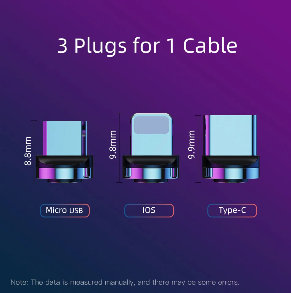 ! Магнитный usb кабель ACCEZZ 3 А быстрая зарядка 1 м для IPhone type C магнитное зарядное