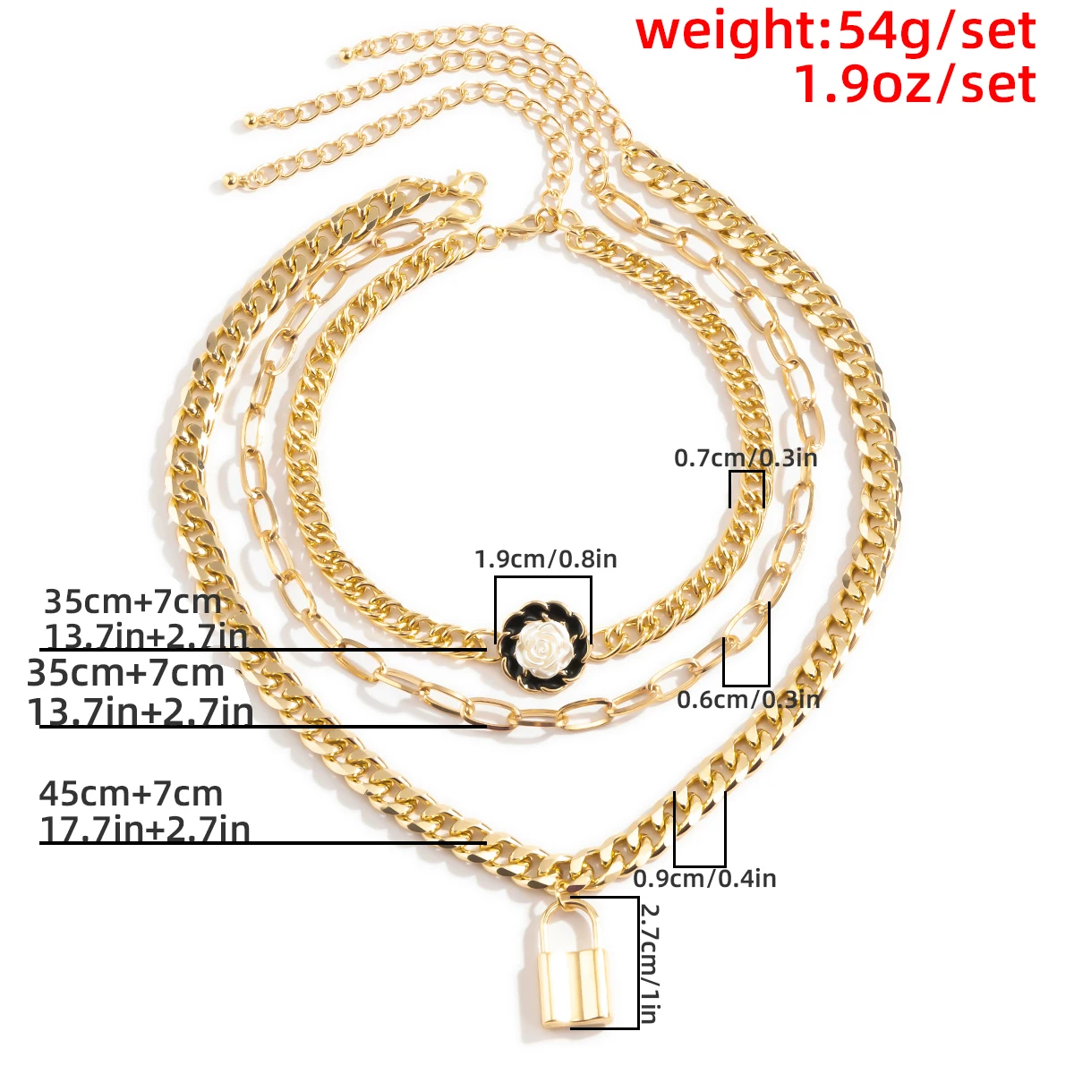 

Fashion Geometric Lock Flower Pendant Necklace For Women Punk Gold Color Chain Choker Necklace Collares Aesthetic Indie Jewelry
