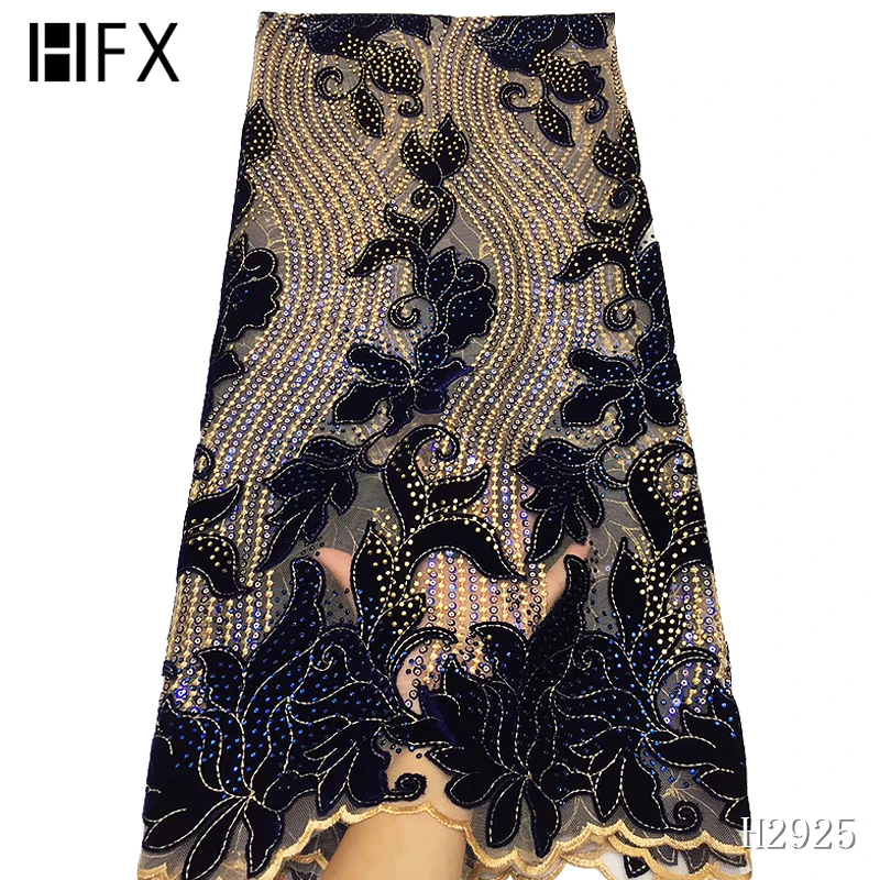 HFX Африканский блестками кружево Дубай Стиль Тюлевая ткань brode strass французский