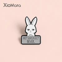 sarcastic bunny enamel pins meme funny rabbit cute animal jewelry feminism badges brooches lapel pins for women friends gifts