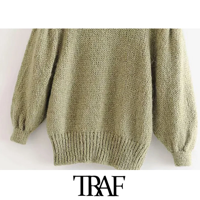 Женский винтажный кардиган TRAF элегантный вязаный на пуговицах с рукавом три