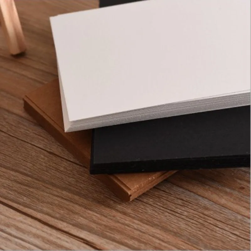 

100Pcs Kraft Paper Gift Card Vintage Blank Postcard Greeting Cards Brown White Black DIY wholesale 14*10CM