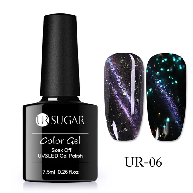 Luminous 6 Ur Sugar 7,5 мл 9D Гель-лак для ногтей с эффектом «кошачий глаз» лак Хамелеон для использования с магнитом УФ Гель-лак 5D Фиолетовый Синий замачиваемый УФ светодиодный Гель-лак для ногтей - Цвет: Luminous 6