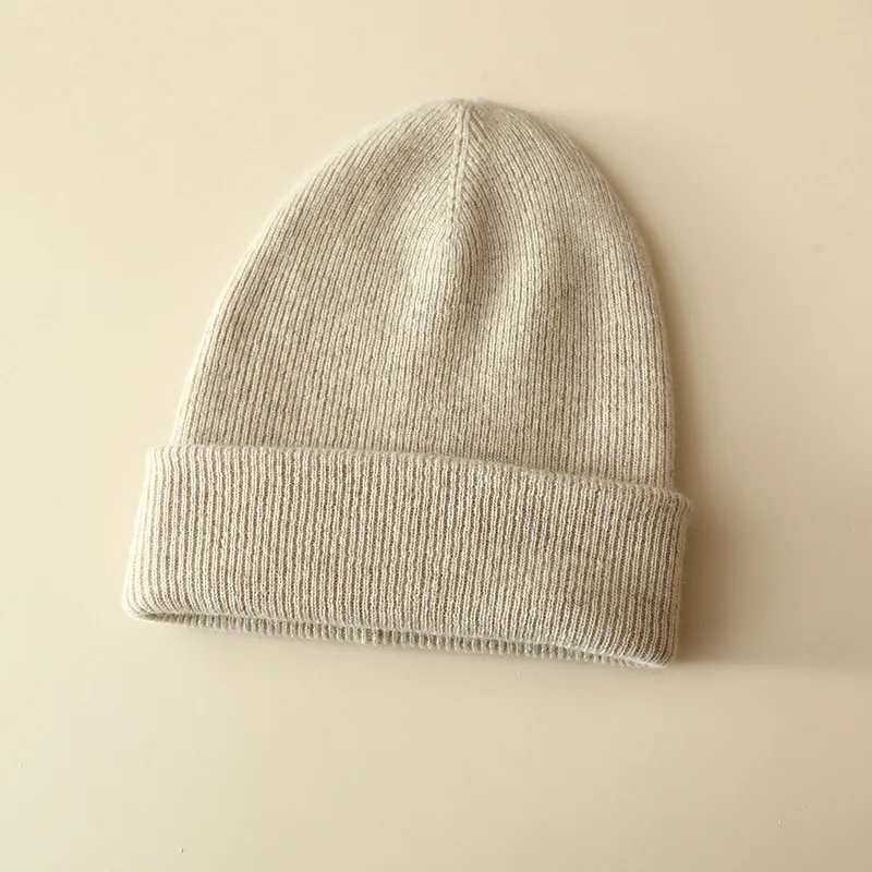 7 gauge winter new ribbed knit 100% cashmere fishman hat