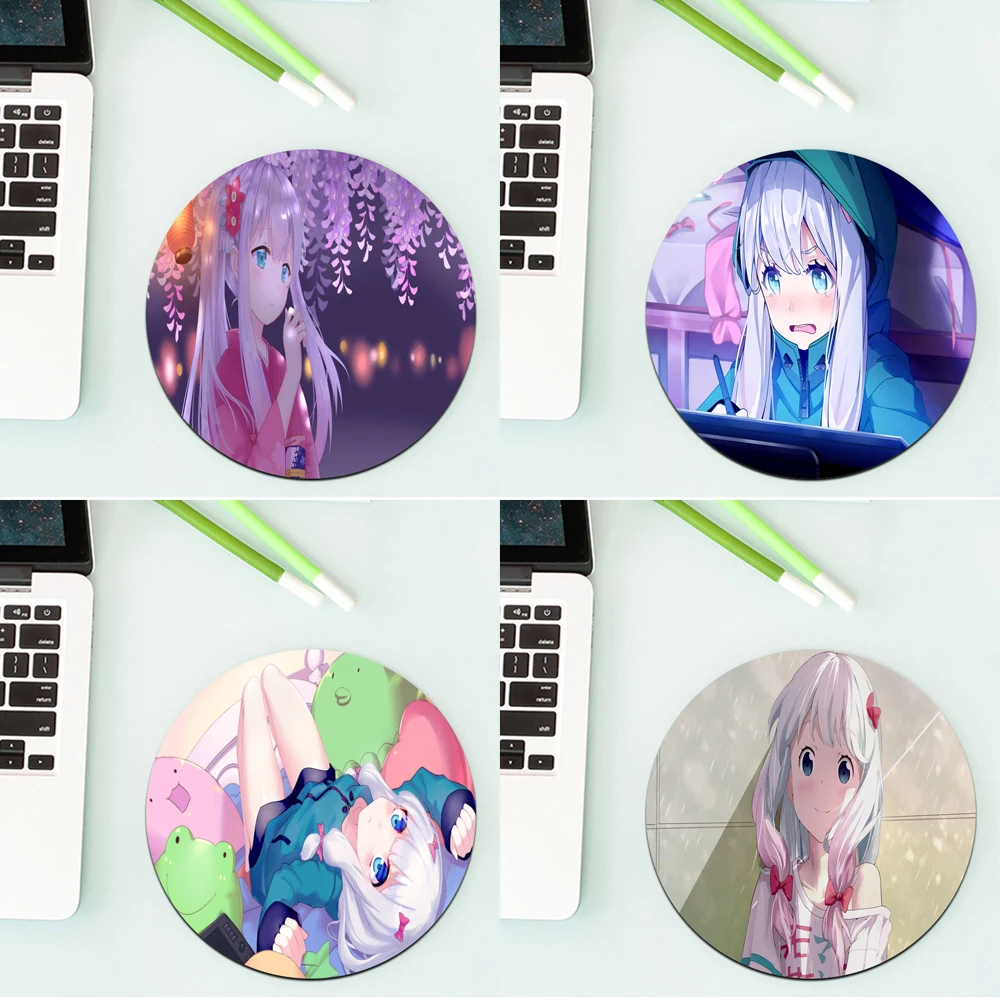 

Sagiri Izumi 20x20cm Mouse Pad Small Girl Cartoon Cute Cartoon Creative Thickened Computer Desk Mat Gaming Desk Kawaii Mouse Pad