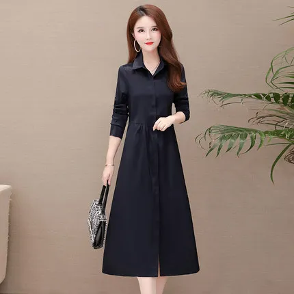 

NEW 2019 new trench coat women's long knee-length thin rich lady loose slim slim young coat