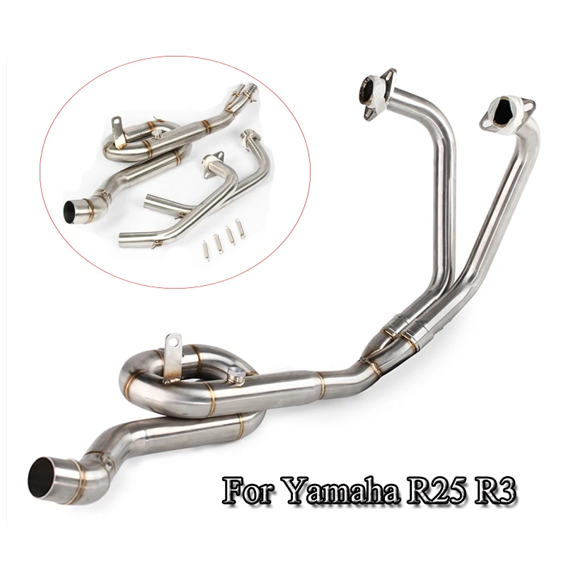

Motorcycle 51MM Front Connect Link Pipe Exhaust System Pipe Stainless Steel Tube For Yamaha YZF R25 R3 Scooter Dirt Bike Slip On