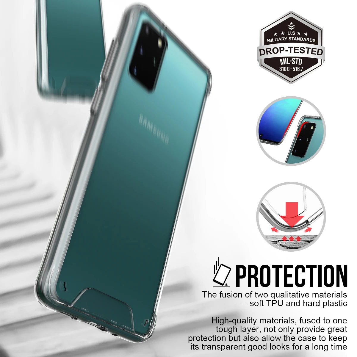 Чехол для Samsung Galaxy S20 Plus + мягкий ТПУ жесткий чехол из поликарбоната гибридный