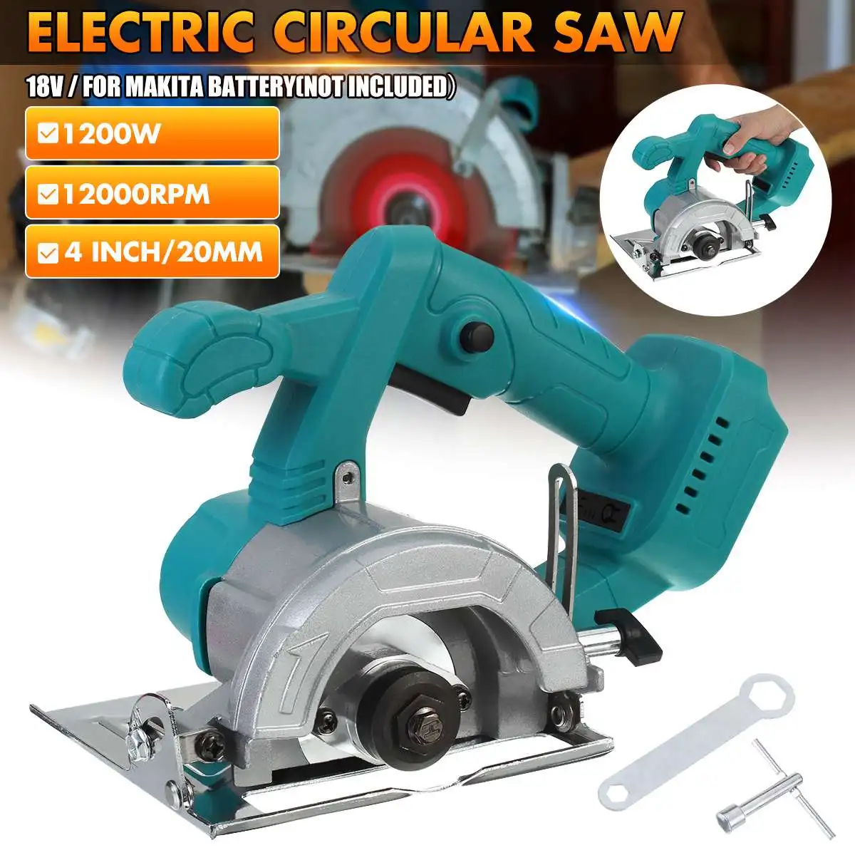 

12000RPM Electric Circular Saw Handle Power Tools 4 Inch Saw Rechargeable Multifunction Cutting Machine For Makita 18V Battery