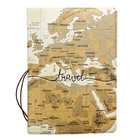 Обложка для паспорта с картой мира для мужчин и женщин, креативный бумажник из искусственной кожи с надписью, портативный дорожный аксессуар для удостоверения личности