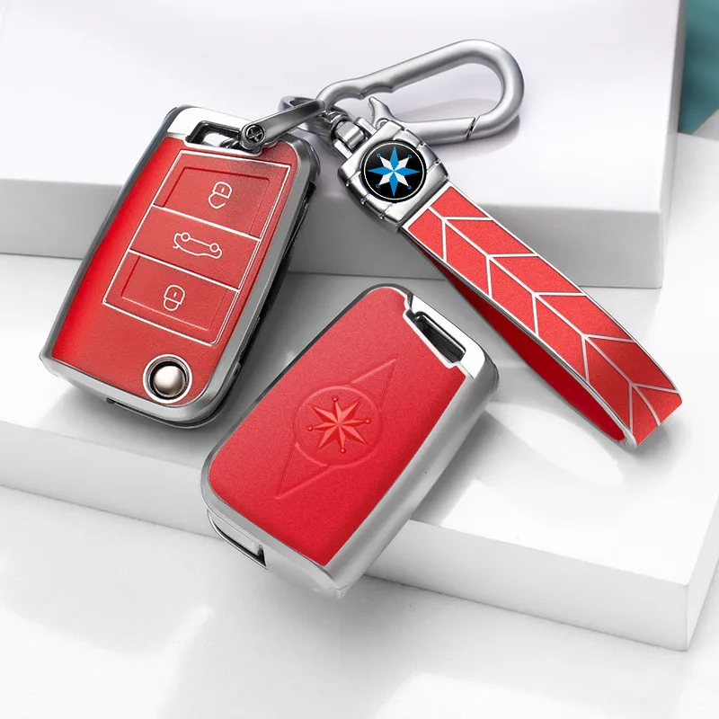 Чехол для автомобильного ключа Volkswagen VW Golf 7 gti mk7 r Touran Skoda Octavia 3 Superb Karoq Kodiaq Seat Leon mk3