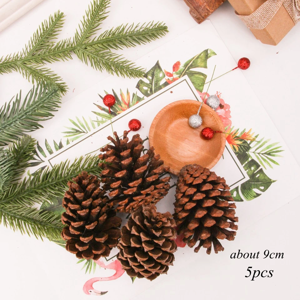 5pcs big nuts 1 упаковка, сделай сам, венок из искусственных цветов, искусственные растения, сосновые ветки для рождественской вечеринки, украшения для рождественской елки, Детские Подарочные принадлежности - Цвет: 5pcs big nuts