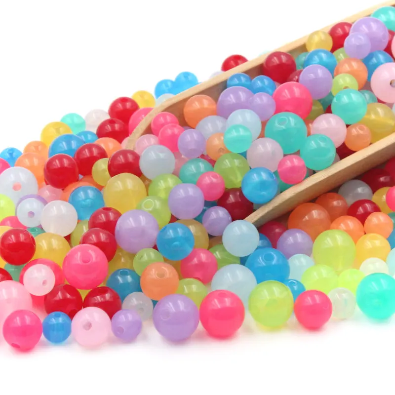 

6-12mm Round Acrylic Loose Beads For Jewelry Makeing Bracelet Necklace DIY Accessory Home Clothing Crafts Decoration Material