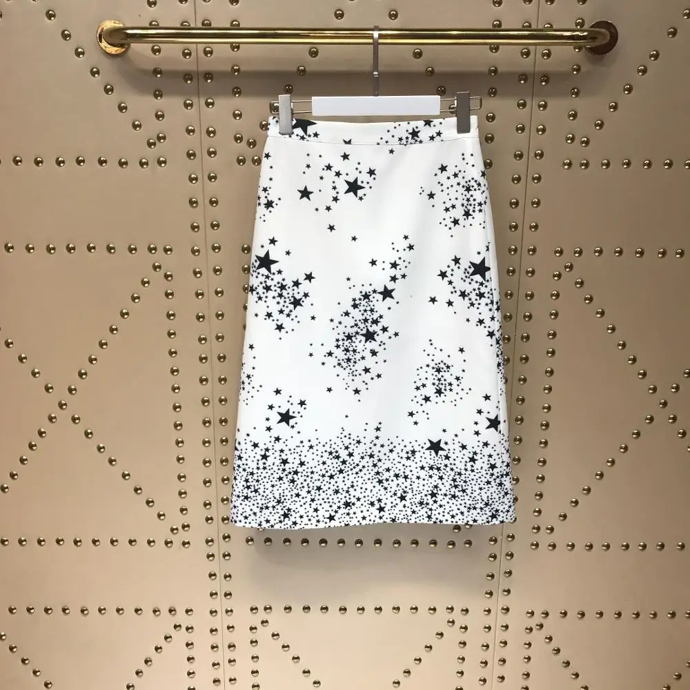 Новинка 2020 Женская белая юбка из полиэстера Повседневная летняя юбка|Женские