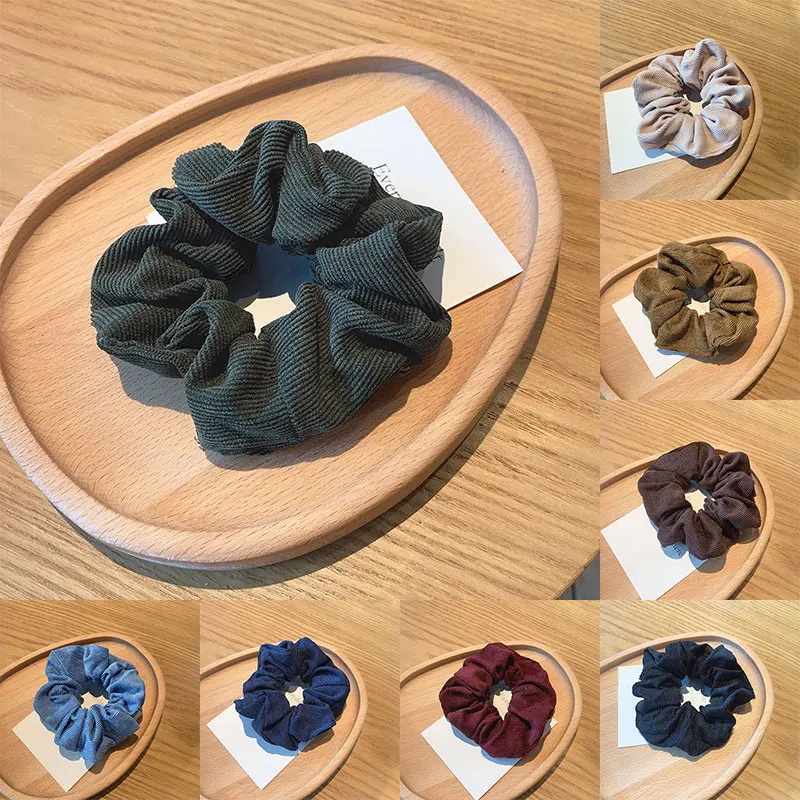 

Autumn and Winter Hair Ring Corduroy Girl Korean Large Intestine Hair Ring Rubber Band Tie Head Rope Simple Headdress Hair Rope