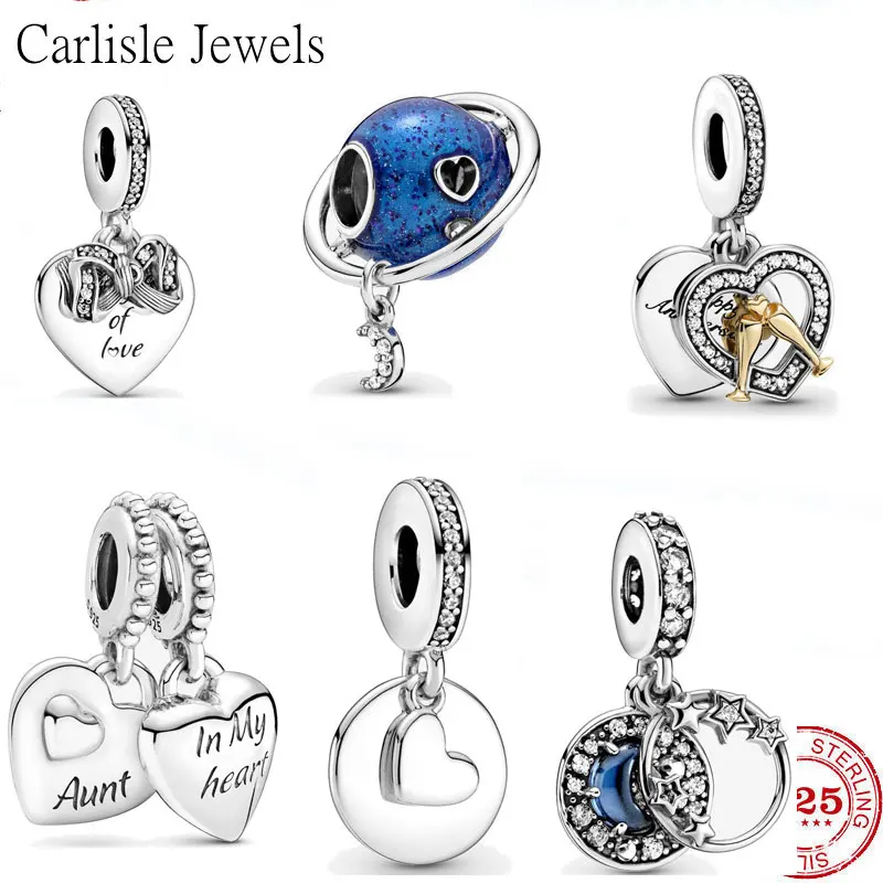 

Женский браслет из серебра 925 пробы, подвеска-бусина в виде сердца для семьи, матери и дочери