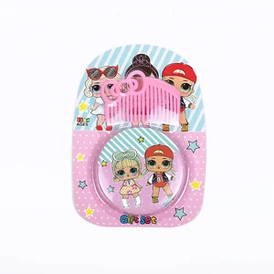 Original lol surprise make up mirror portable make up mirror comb set travel round pocket beauty make up tool accessories