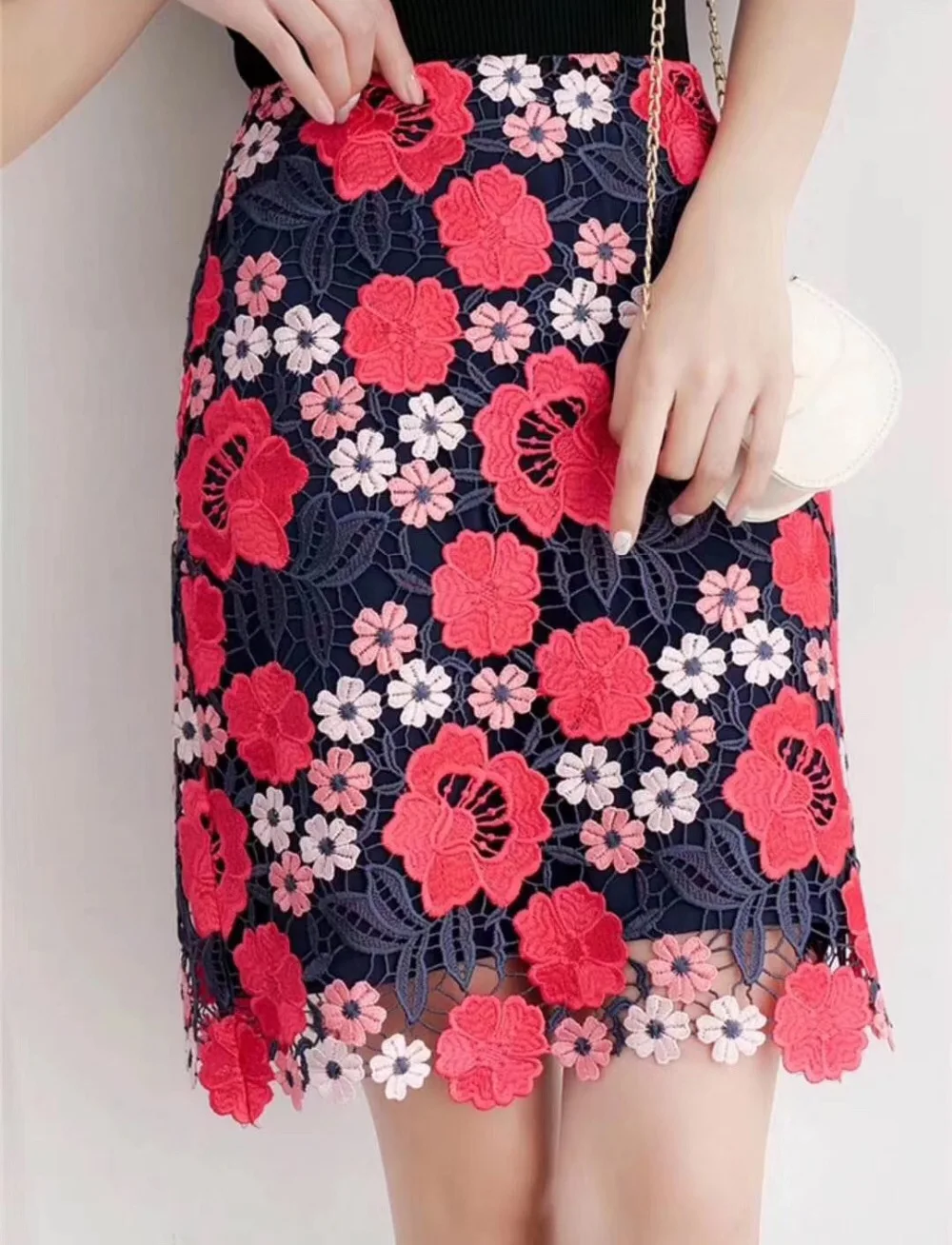 Новый стиль вышивка многоцветная хлопчатобумажная кружевная ткань JOY 31510 во