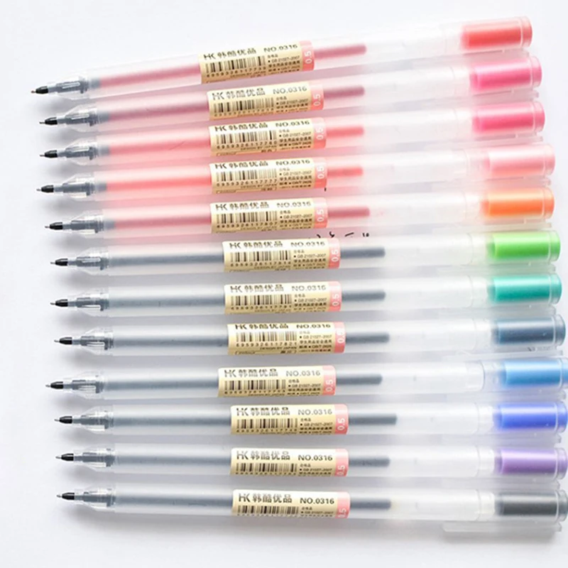 

12 Color/Set 0.5mm Colors Gel Pen School Office Supply Painting Stationery Pen