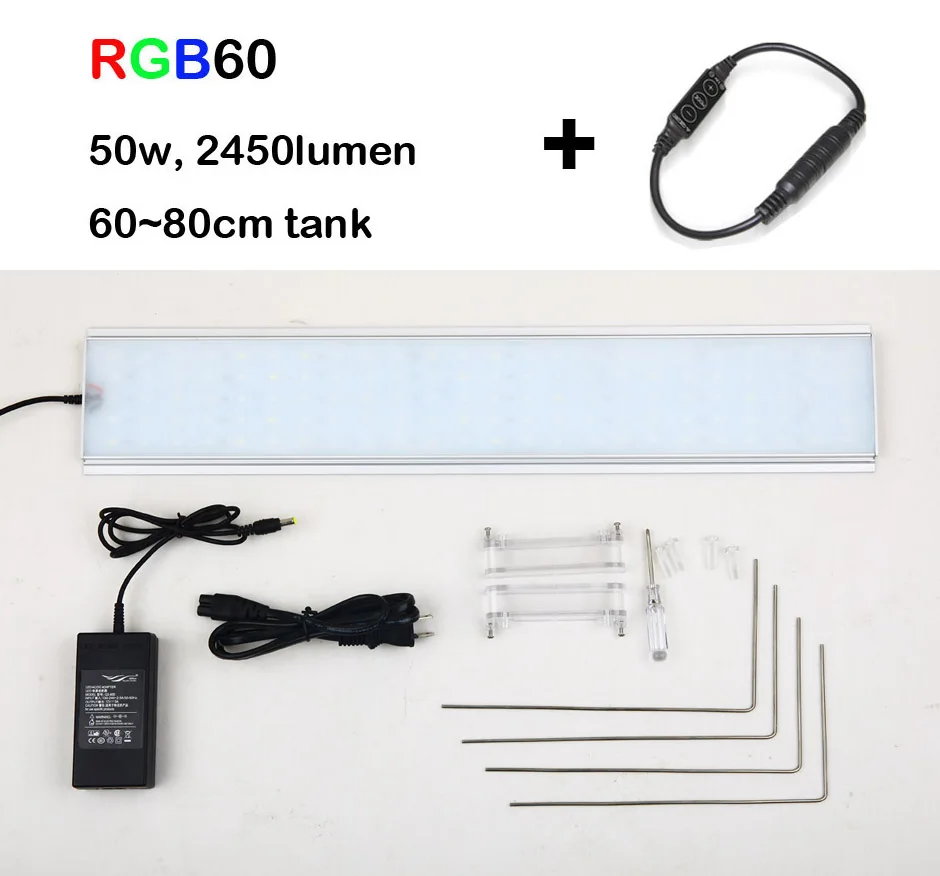 Chihiros RGB серия водная Светодиодная лампа для роста растений стиль ada водяное растение для аквариума аквариум полный спектр восхода и заката приложение - Цвет: RGB60 free dimmer