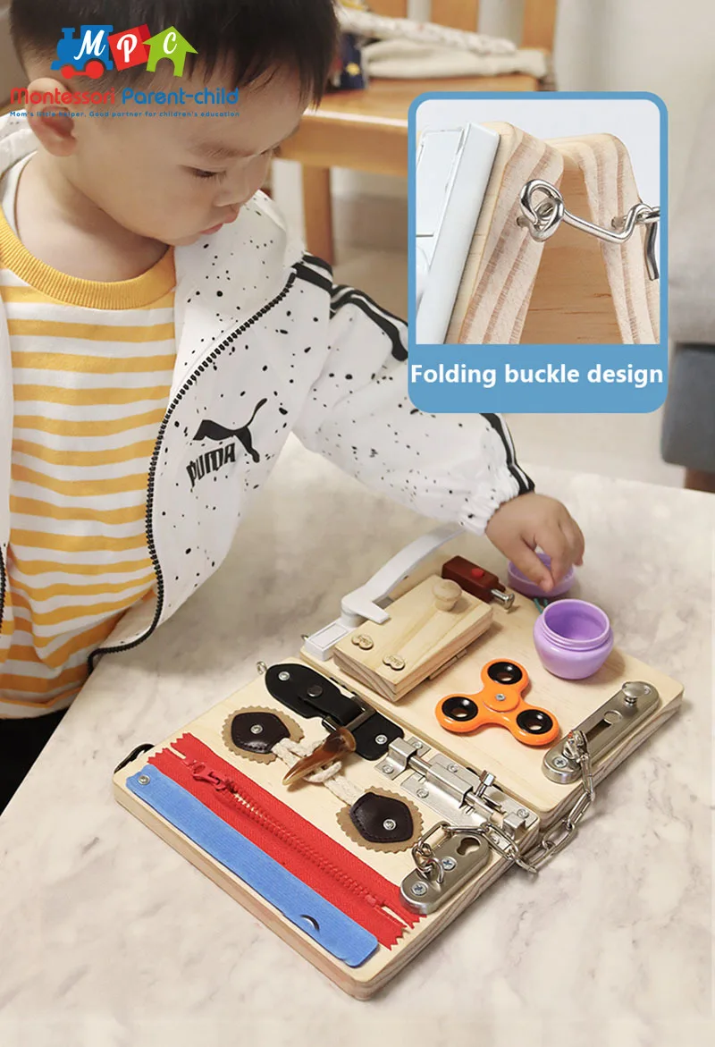 

Montessori Children Busy Board Accessories Wood DIY Toy Material Early Education Activity Board Parts For Basic Skills Learning