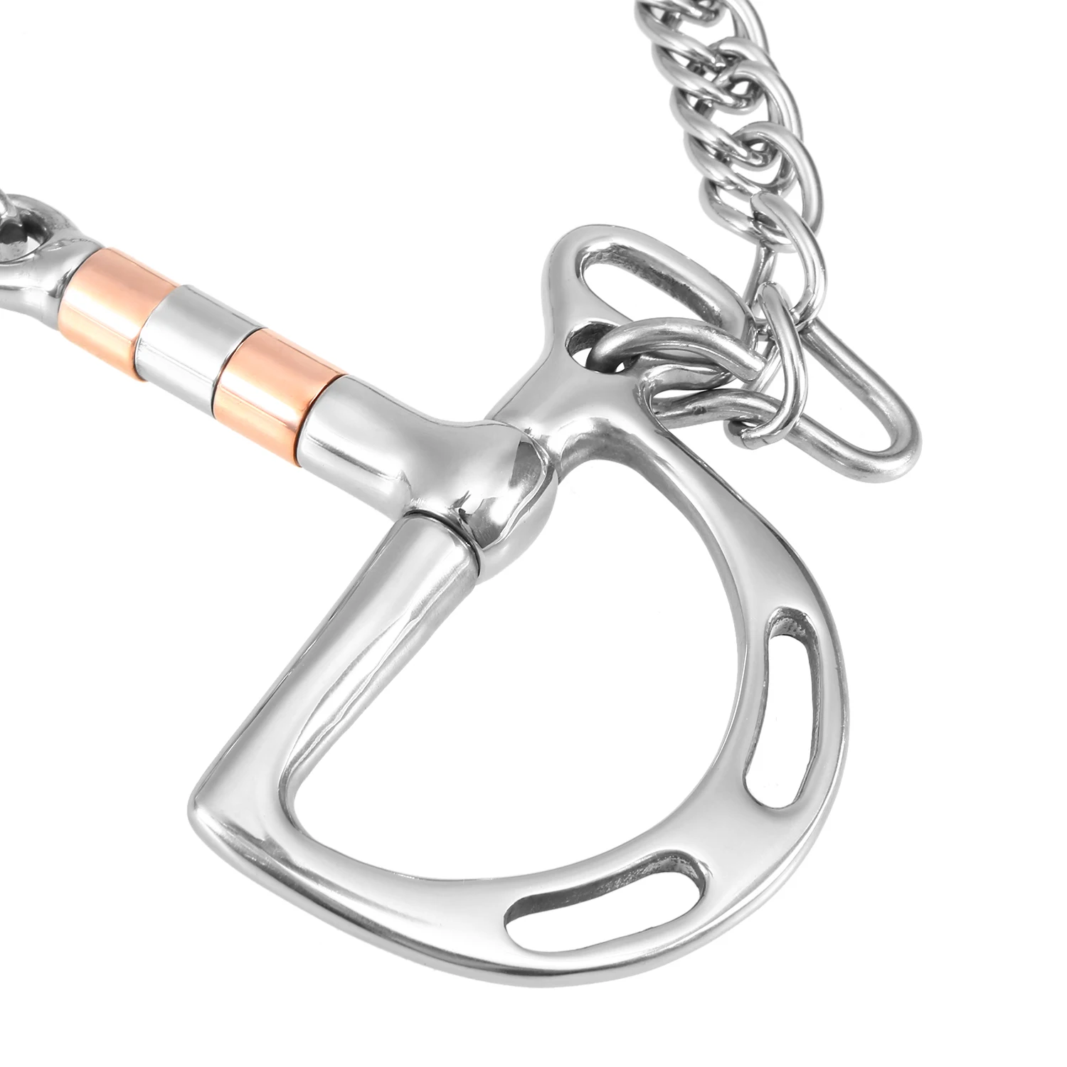 

Horse Bit Stainless Steel Jointed Roller Snaffle Bit Kimberwicke Bit Solid Jointed Mouth With Hook Binocular Chain Horse