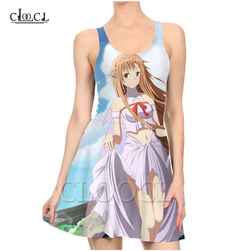 Женское платье с 3D принтом CLOOCL летнее Повседневное для вечеринки в японском