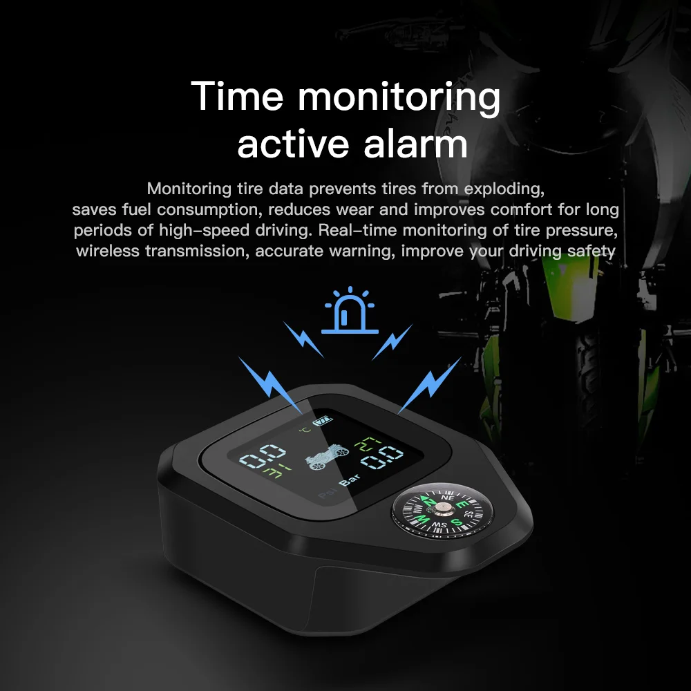 Беспроводные мотоциклетные TPMS 2 шт. внешний датчик ЖК цветной экран Поддержка
