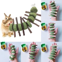 1pc pet teeth grinding toy hamster and rabbit natural pet molar string hanging chewing biting toy bunny molar skewers