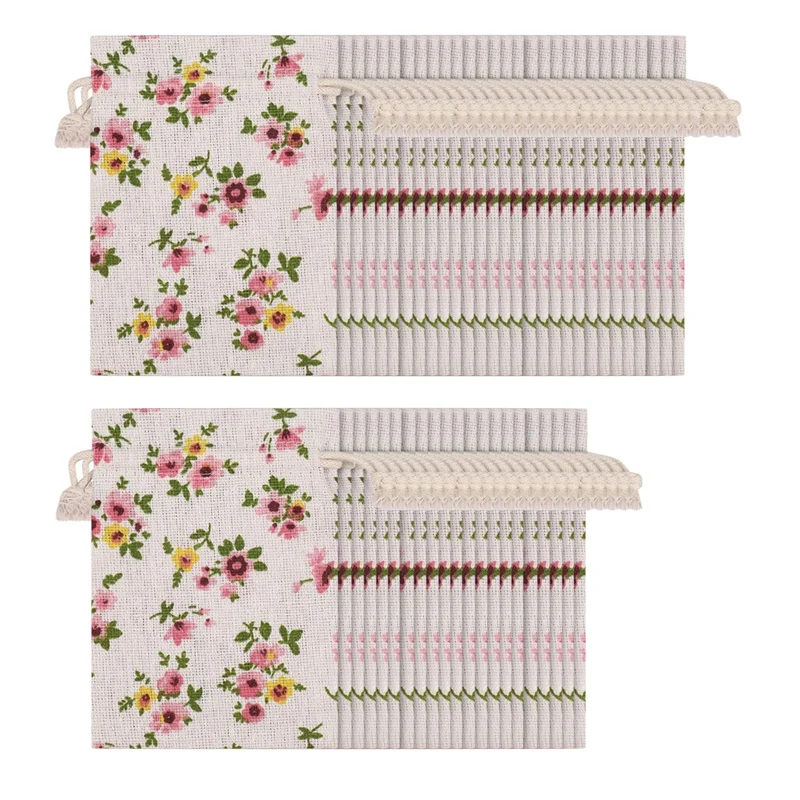 

50 шт. Цветочные мешочки на шнурке, льняные подарочные пакеты для хранения, льняные мешочки для ювелирных изделий на Рождество, свадьбу, вече...