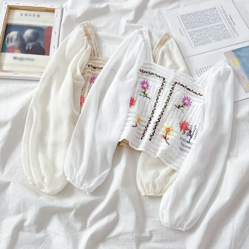 

Женская Повседневная Блузка красивые прозрачные платья Embrodiered блузка/женские модные ботинки, полусапожки, ботильоны с квадратным воротник...