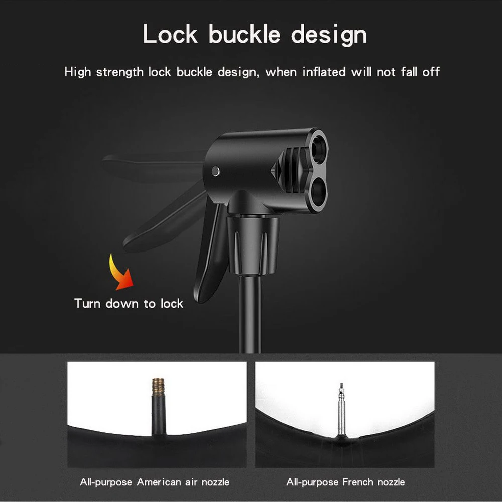 Насос для мотоцикла и велосипеда с манометром портативный напольный воздушный