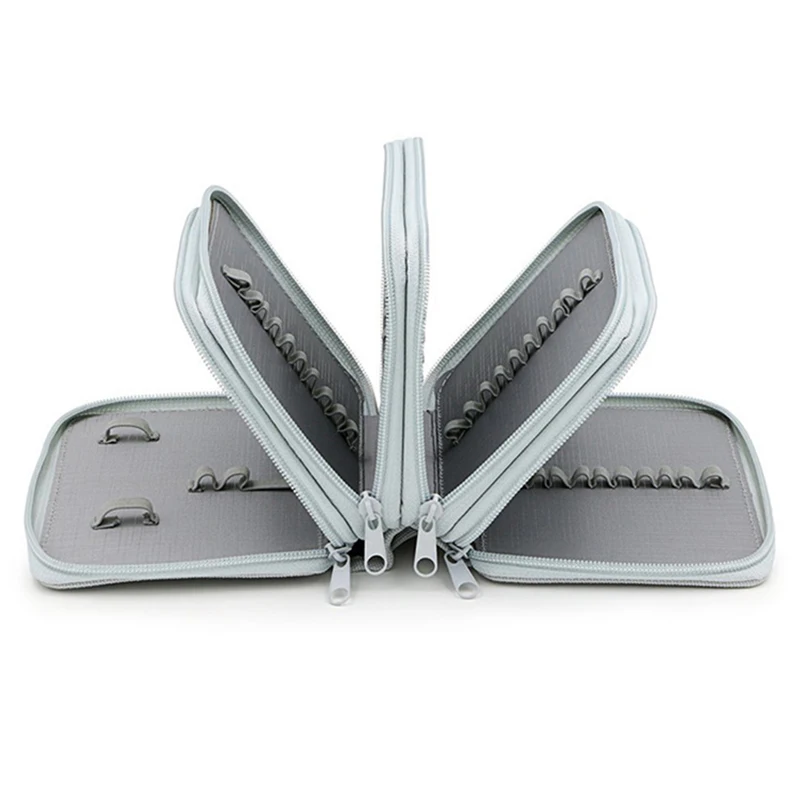 Футляр для карандашей 4 слоя на молнии цветной большой емкости 72 слота кистей