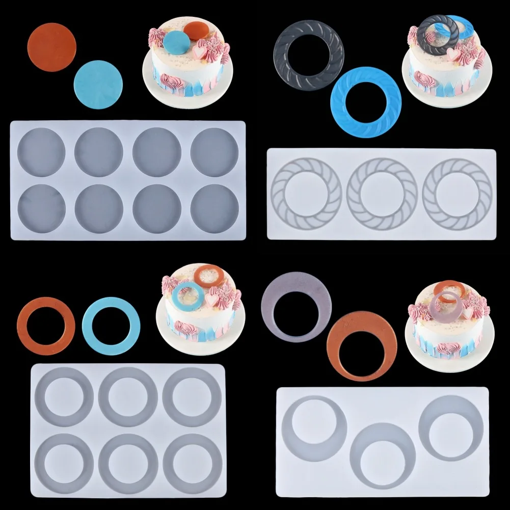 

DIY Crystal Epoxy resin Variety of Chocolate Silicone Molds Cylindrical Wheel Whirlpool Shape Fondant Cake Decoration Mold