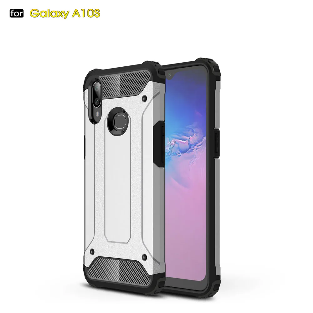 Противоударный защитный чехол для samsung Galaxy A10S, чехол для samsung Galaxy A10S, SM-A107F SM A107F, чехол для телефона - Цвет: Silver