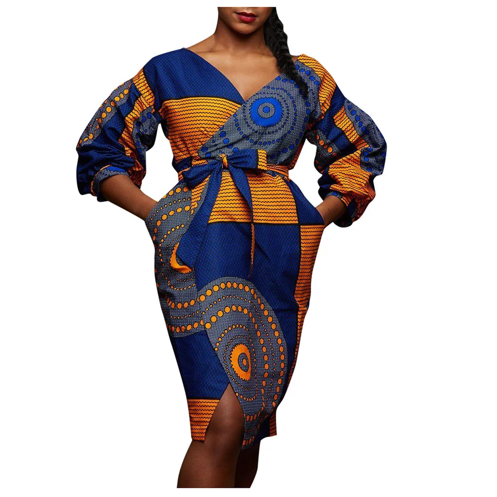 Элегантное платье Вадим с принтом Пейсли длинным рукавом 2020 женское Свободное v